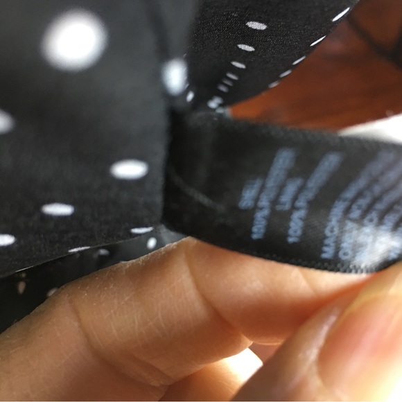 White House Black Market Women's Black with White Polka Dot Dress Size 10 - Picture 9 of 9